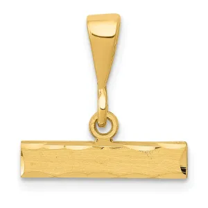 14k Yellow Gold Diamond Cut Finish Top Charm Pendant