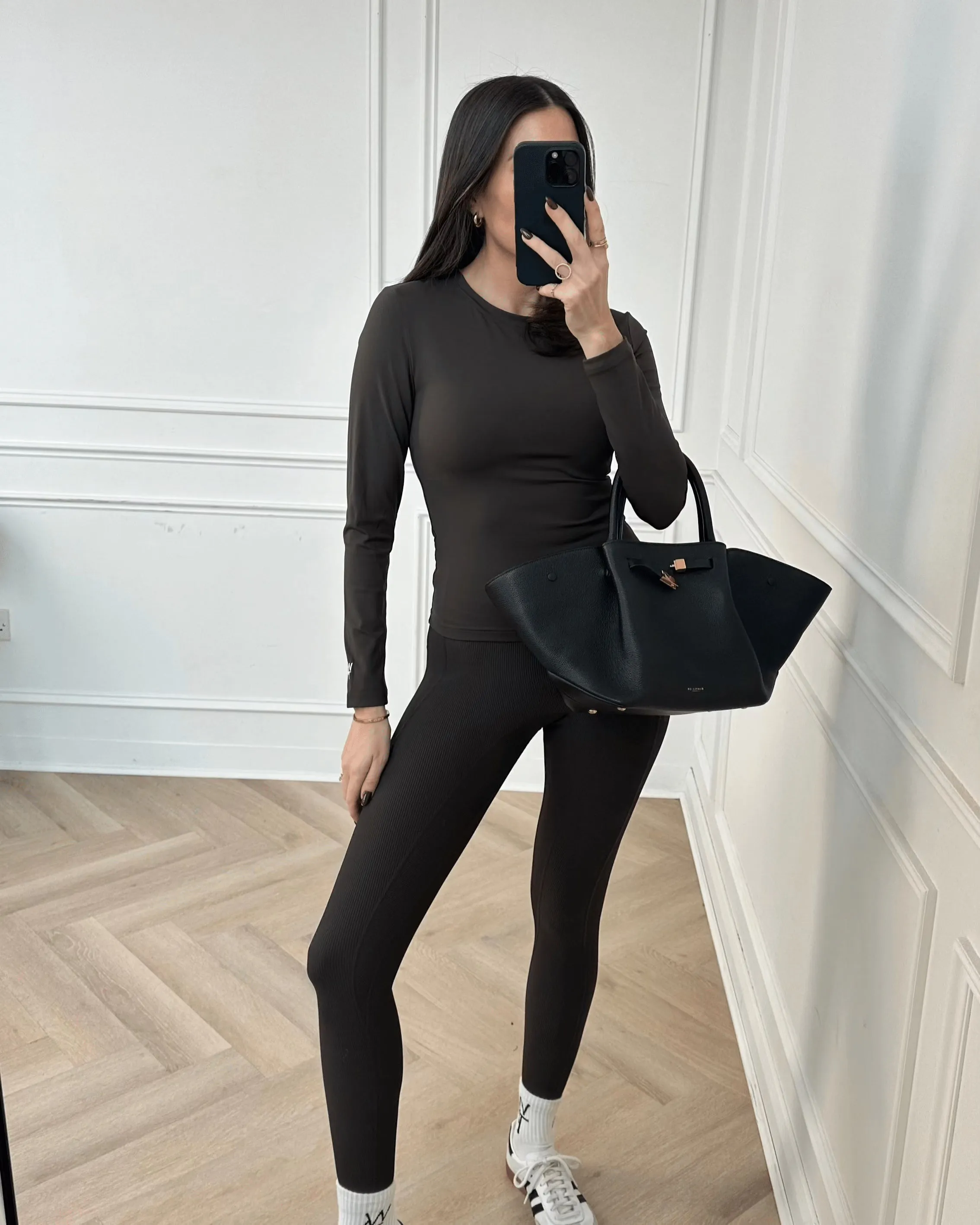 ACTIVE SCULPT LONG SLEEVE TOP - COCOA BEAN