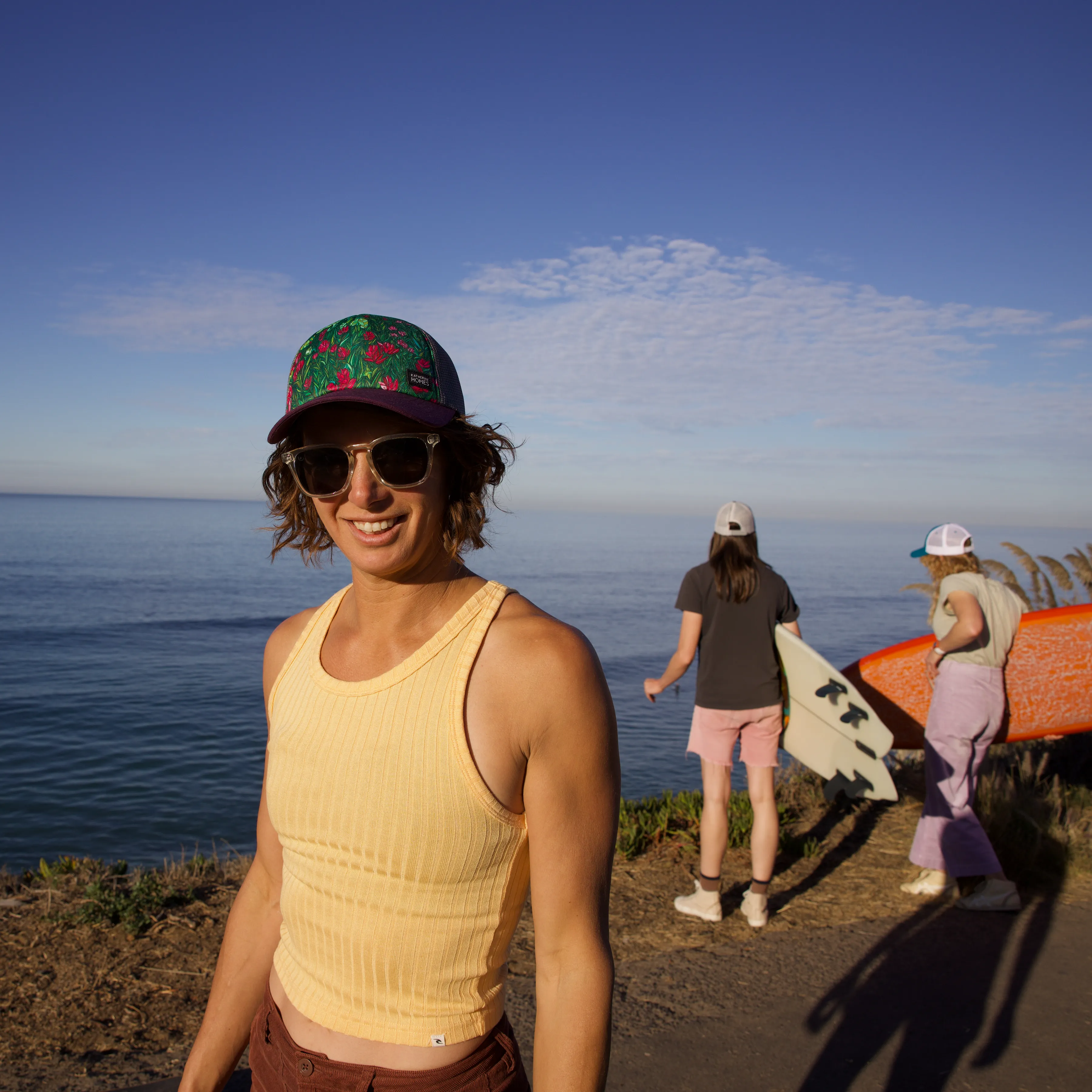 American Basin Wildflowers | Trucker Hat | 100% Organic Cotton Wine Brim   100% Recycled Grey Mesh