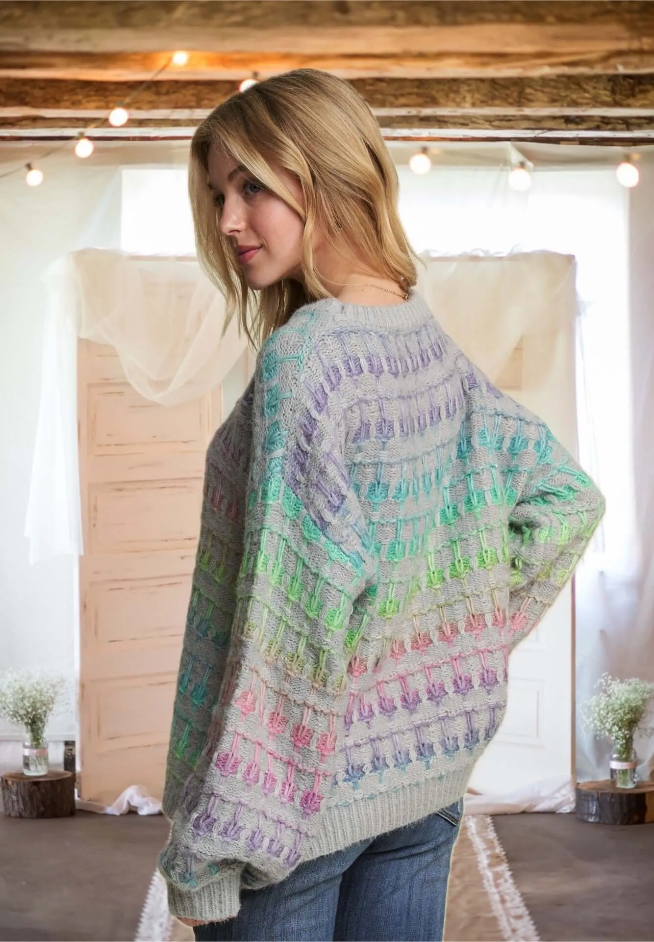 An Eye For Color Sweater in Grey - Curvy