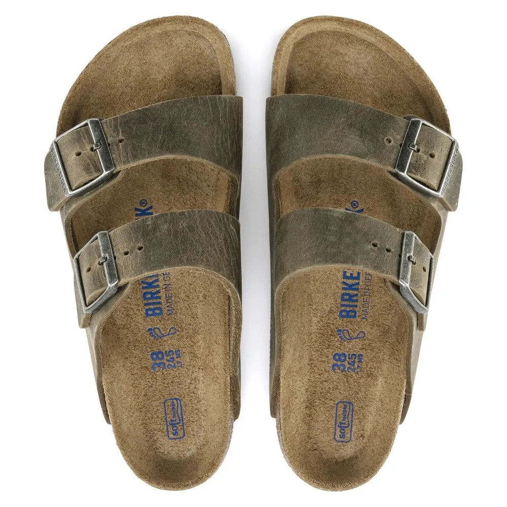 Arizona Soft - Faded Khaki Oiled Leather||Arizona assise plantaire souple - Cuir huilé Kaki défraîchi