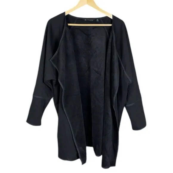 ATHLETA Cozy Karma Wrap Cardigan Sweatshirt Reversible Black Size Small