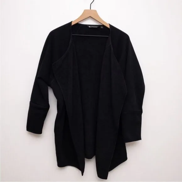 ATHLETA Cozy Karma Wrap Cardigan Sweatshirt Reversible Black Size Small