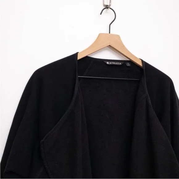 ATHLETA Cozy Karma Wrap Cardigan Sweatshirt Reversible Black Size Small