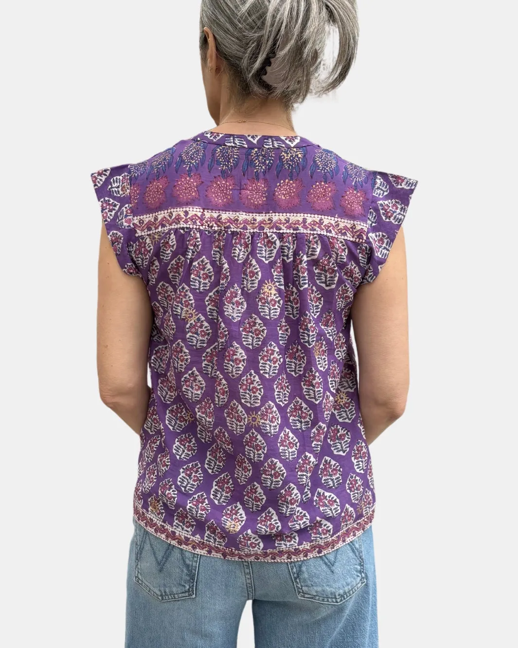 AUBRY TOP IN PURPLE PRINT