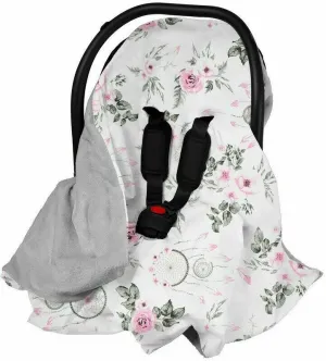 Baby Blanket Car Seat Reversible Wrap Plush Soft Double Sided Cotton 100X100cm Grey-Dream Catcher