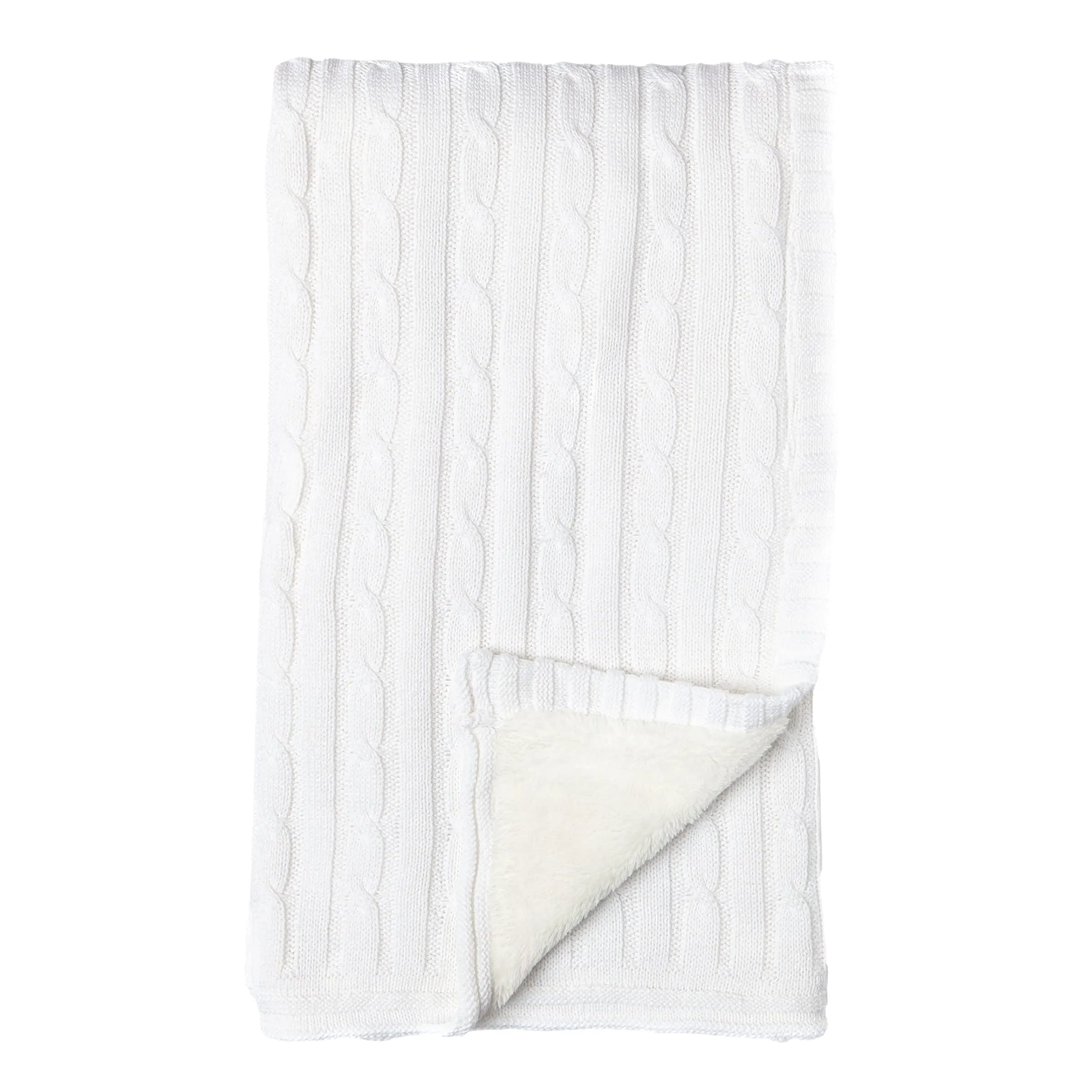 Baby Mode Signature White Cable-Knit Sherpa
