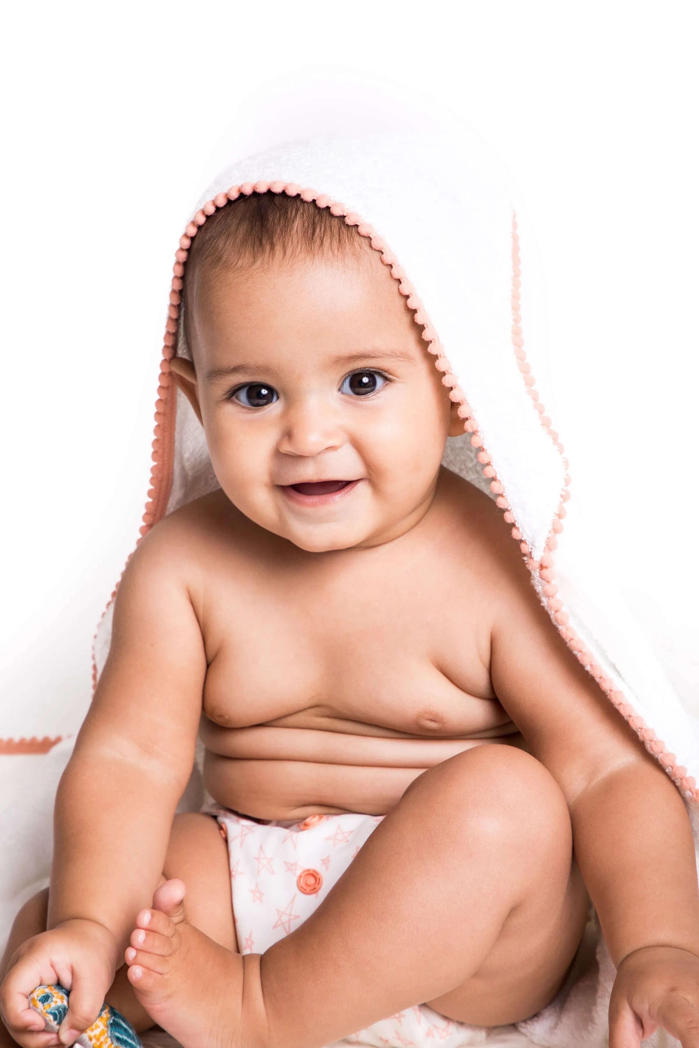 Bamboo Cotton Pom Pom Hoodel Baby Towel