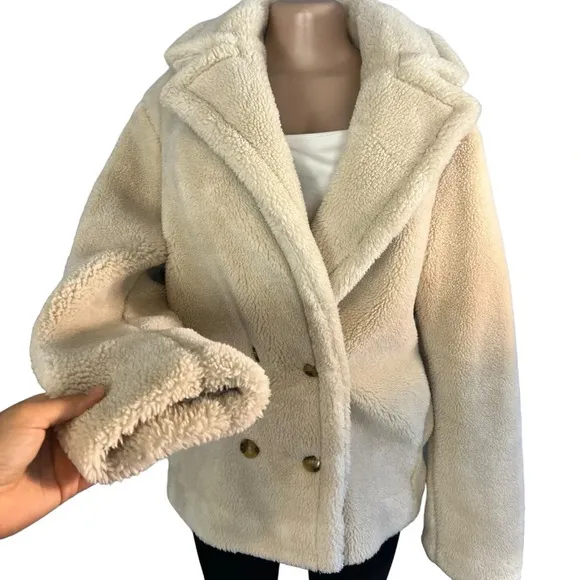 Banana Republic Ivory Sherpa Teddy Coat