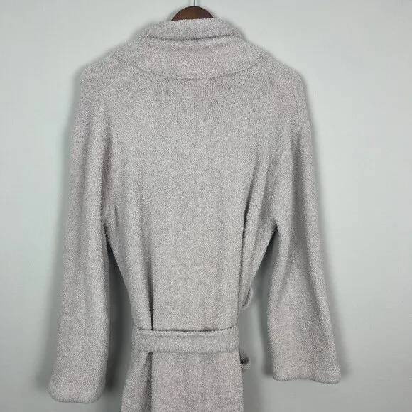 Barefoot Dreams 1 Robe Womens Small Beige Cozy Chic Plush Microfiber Long Belted