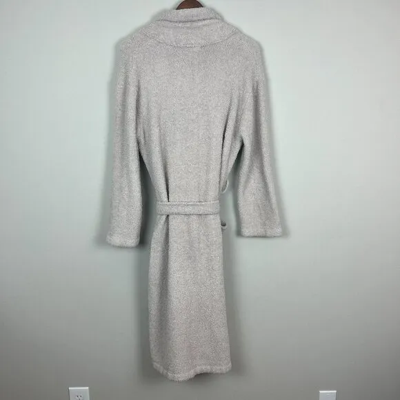 Barefoot Dreams 1 Robe Womens Small Beige Cozy Chic Plush Microfiber Long Belted