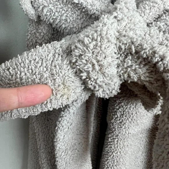 Barefoot Dreams 1 Robe Womens Small Beige Cozy Chic Plush Microfiber Long Belted