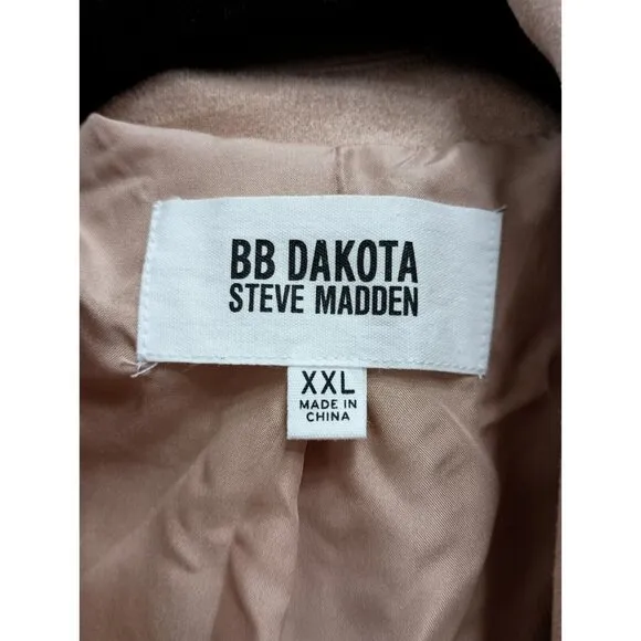 BB Dacota Steve Maden Womens Moto Jacket XXL Beige Faux Suede Streetwear New
