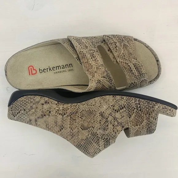 Berkemann Leather Crocodile Sandal Mule