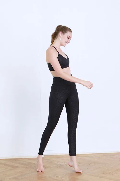 Black Muted Leopard Leggings