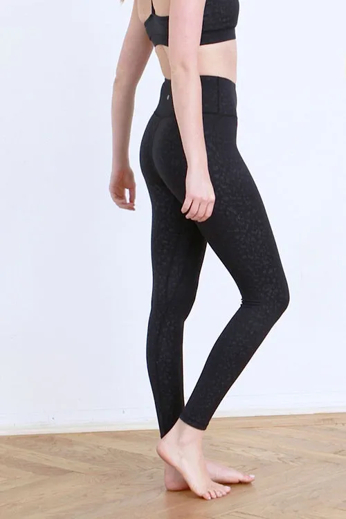 Black Muted Leopard Leggings