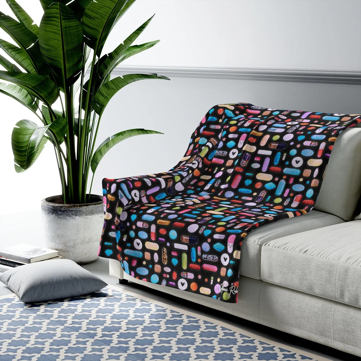 Black Velveteen Plush Blanket