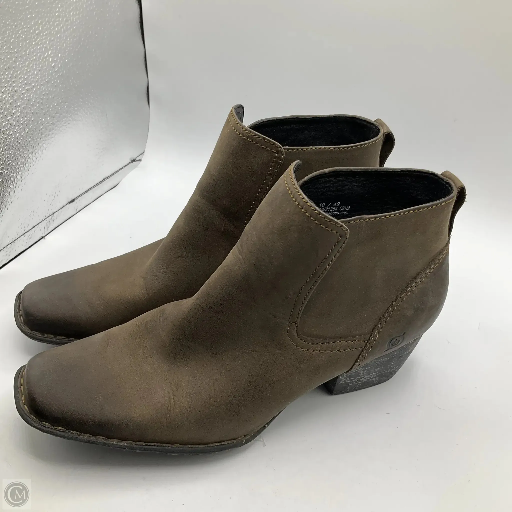 Boots Ankle Heels By Born In Brown, Size: 10