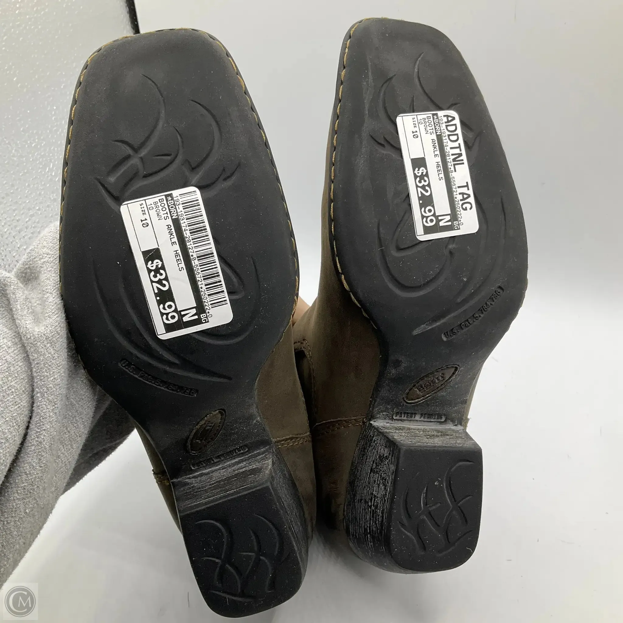 Boots Ankle Heels By Born In Brown, Size: 10