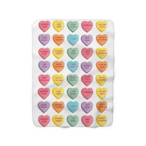 Boston Accent Candy Heart Sherpa Fleece Blanket