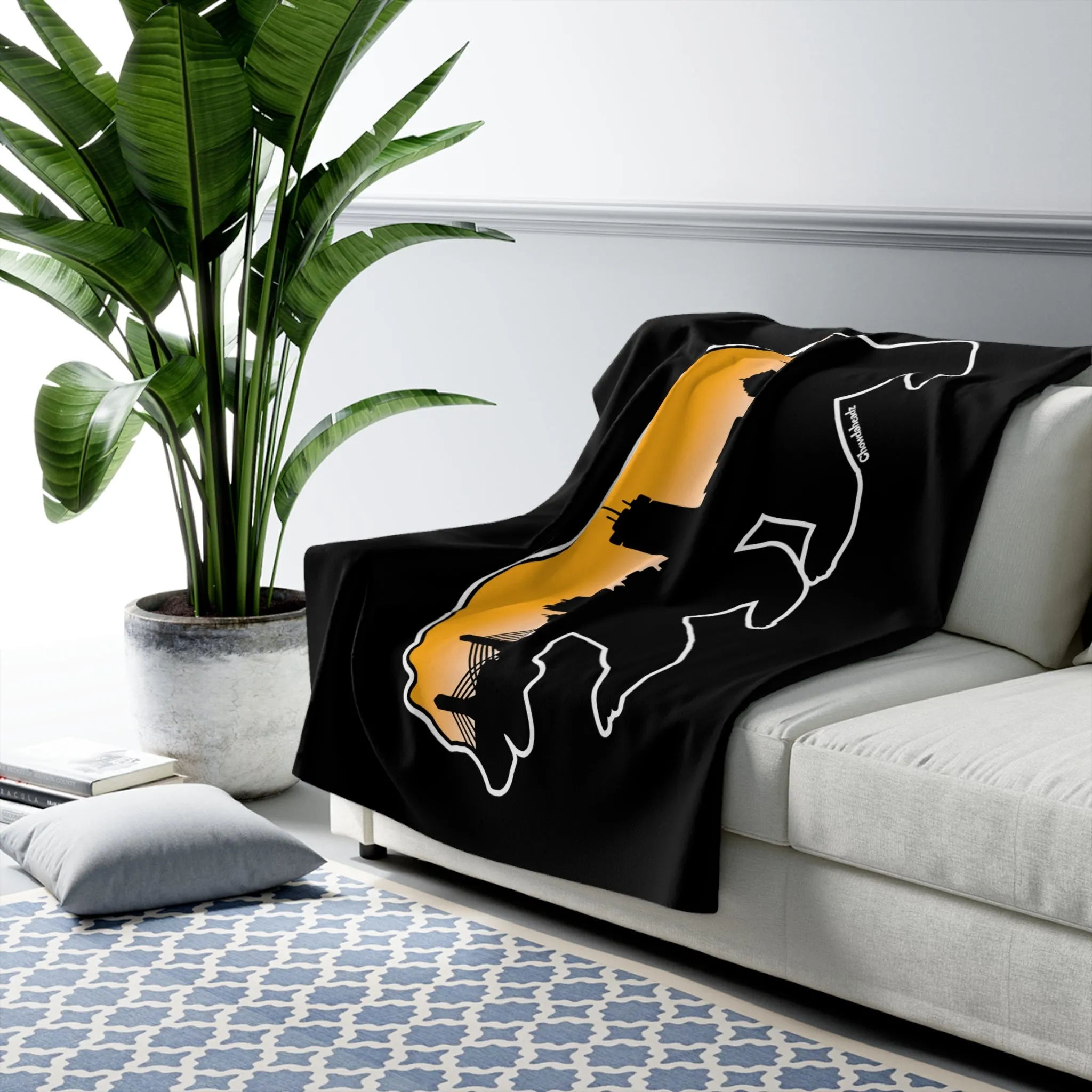 Boston Bear Skyline Sherpa Fleece Blanket