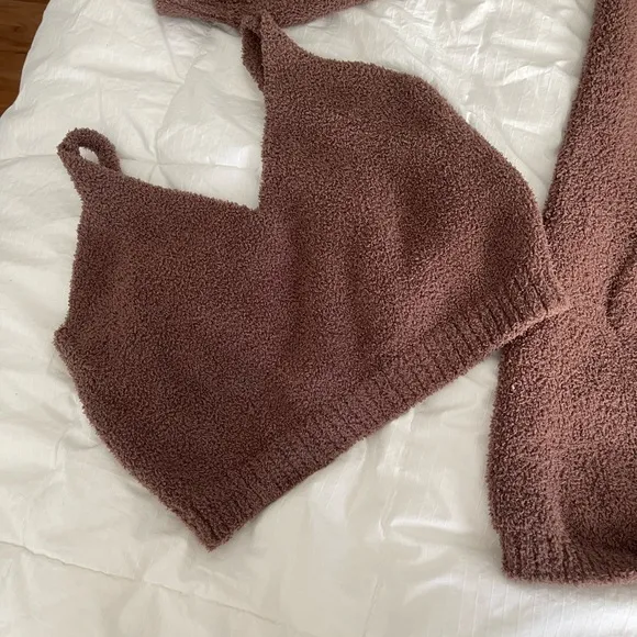 Brown cozy plush lounge set. Size 2x