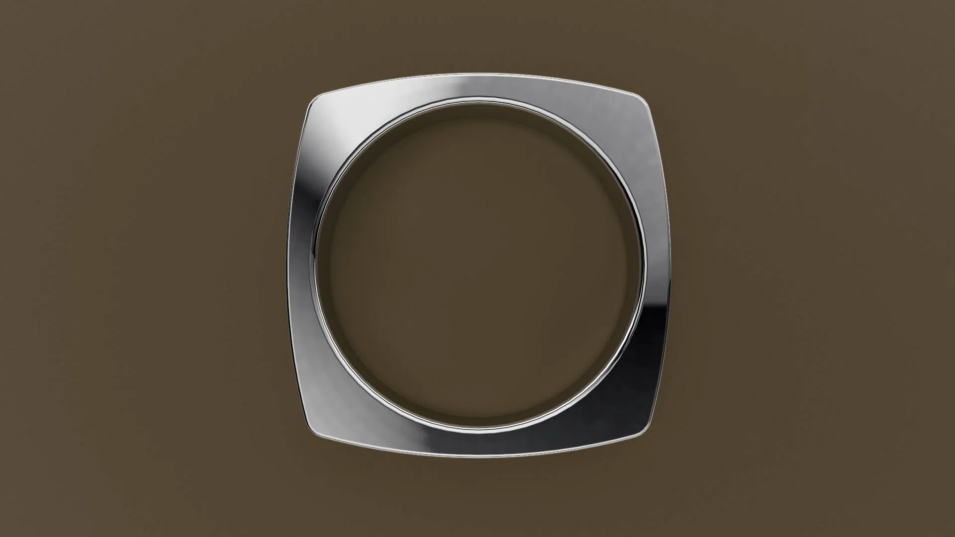Brushed White Gold 6mm Euro Square Wedding Band