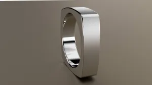 Brushed White Gold 6mm Euro Square Wedding Band