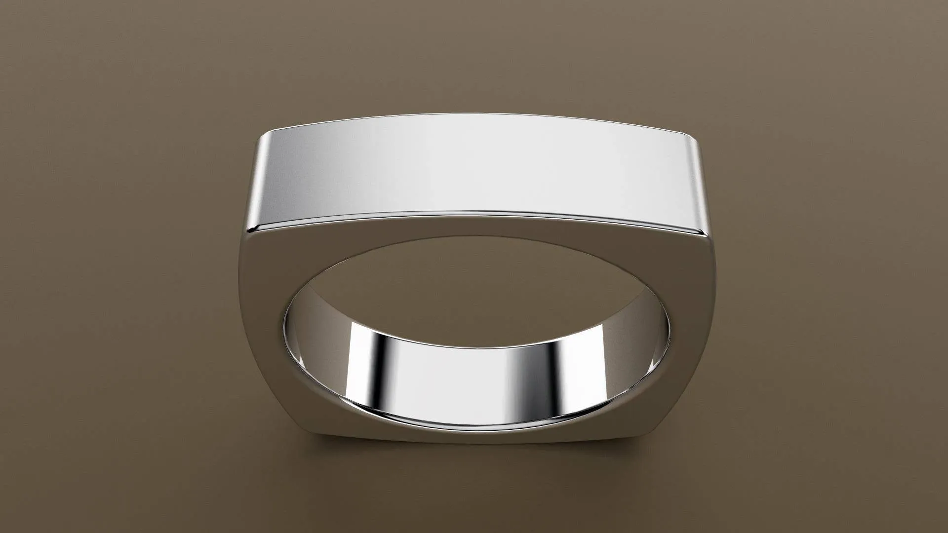 Brushed White Gold 6mm Euro Square Wedding Band