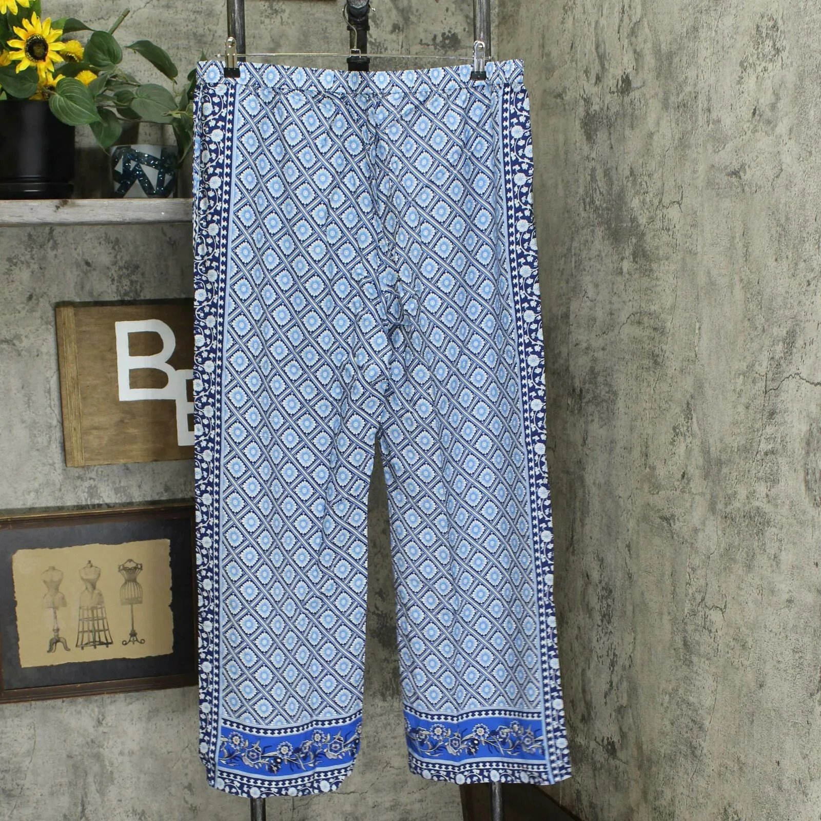 C. Wonder Plus Size Engineered Print Woven Pull-On Wide Leg Pants