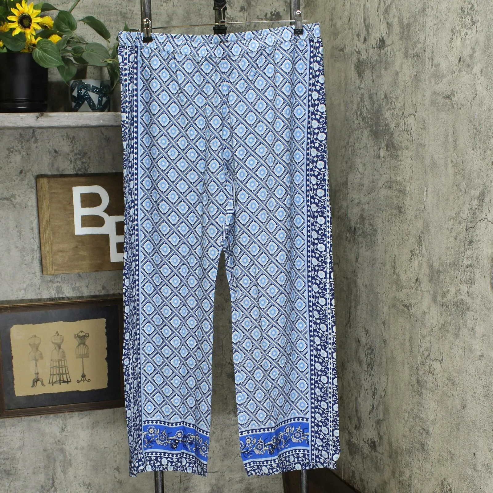 C. Wonder Plus Size Engineered Print Woven Pull-On Wide Leg Pants
