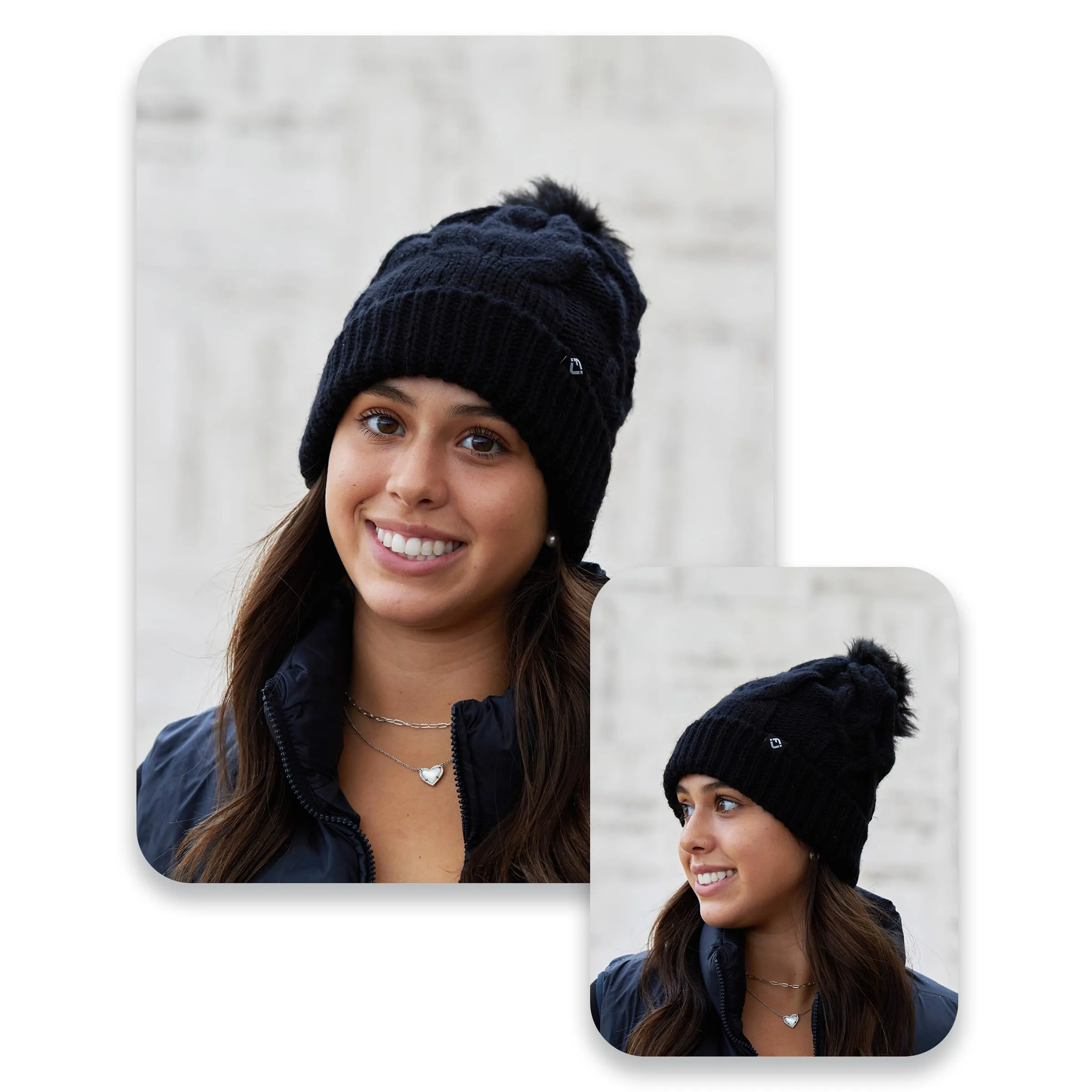 Cable Knit Oversized Faux Fur Pom Beanie by Funky Junque