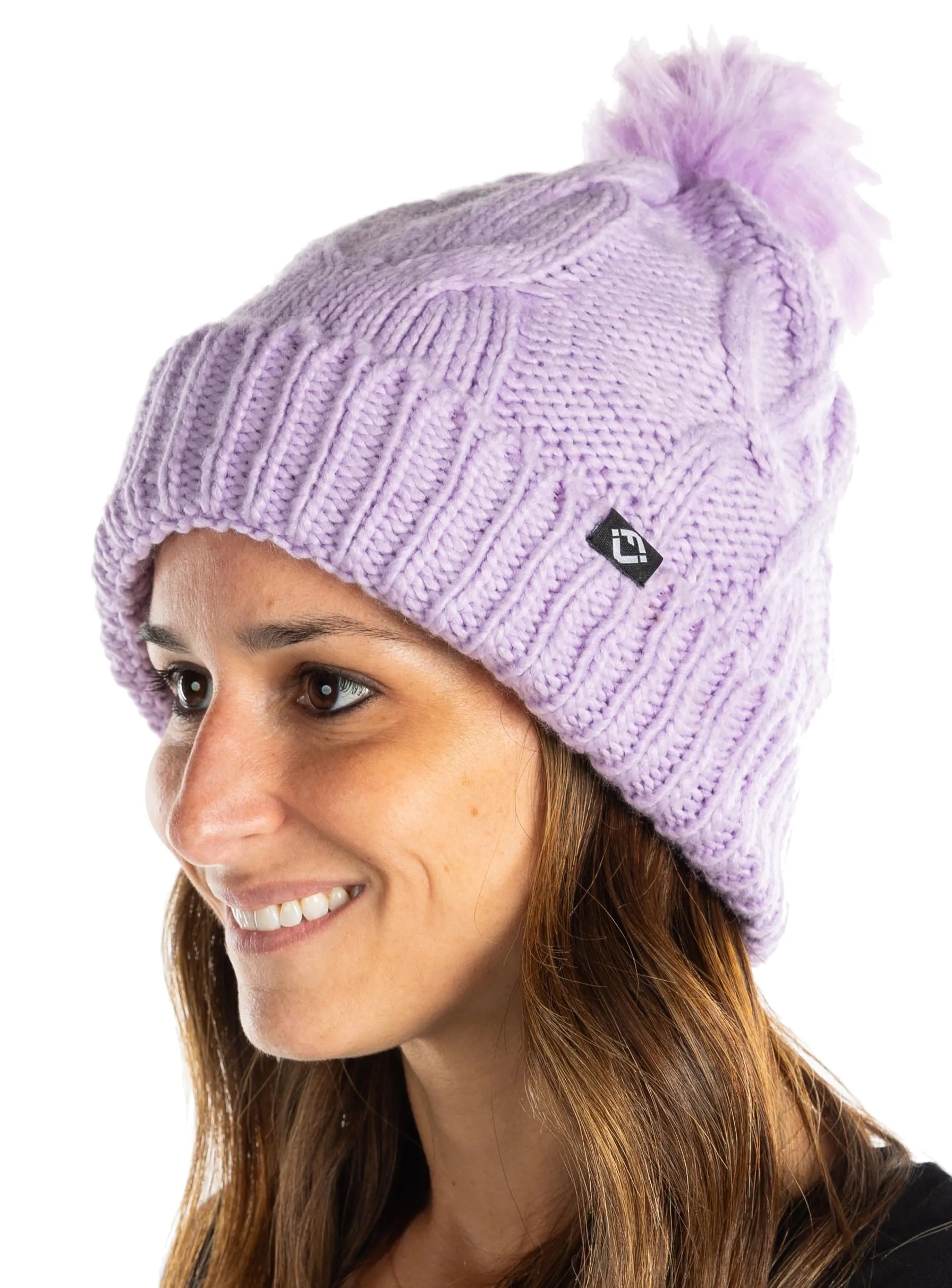 Cable Knit Oversized Faux Fur Pom Beanie by Funky Junque
