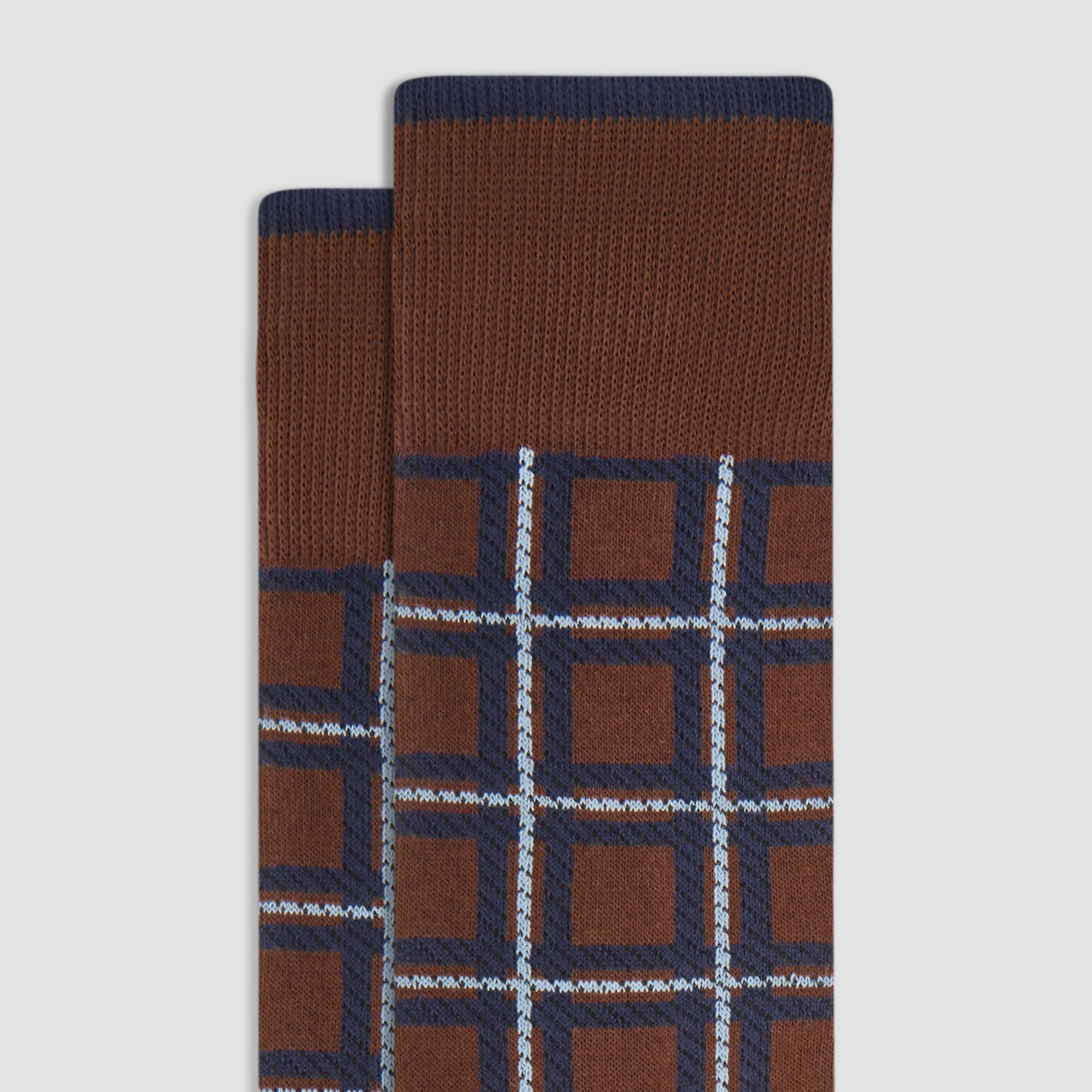 Checkered Cashmere Mid-Calf Socks