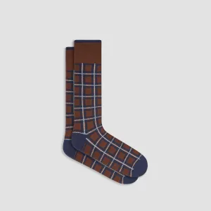 Checkered Cashmere Mid-Calf Socks