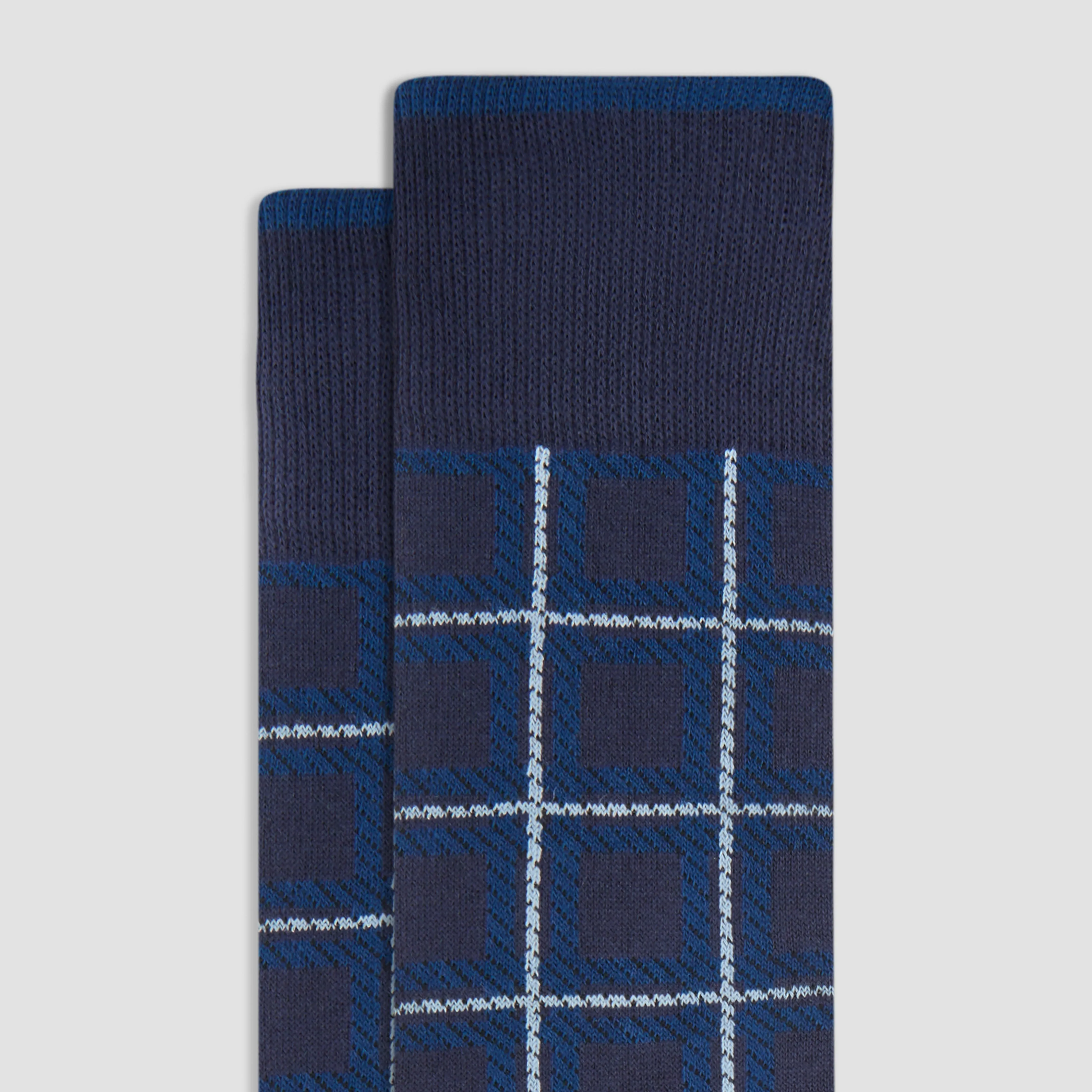 Checkered Cashmere Mid-Calf Socks