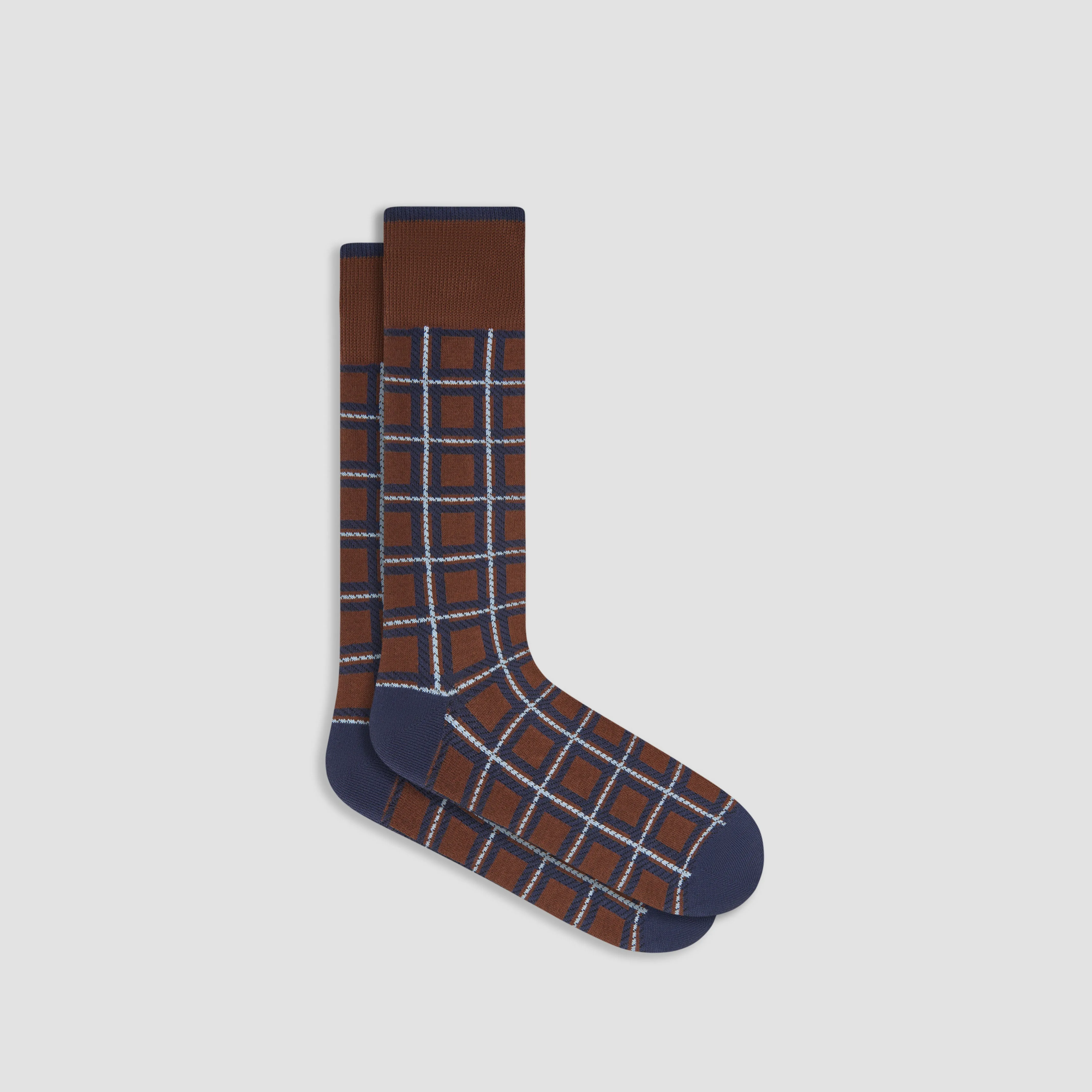Checkered Cashmere Mid-Calf Socks