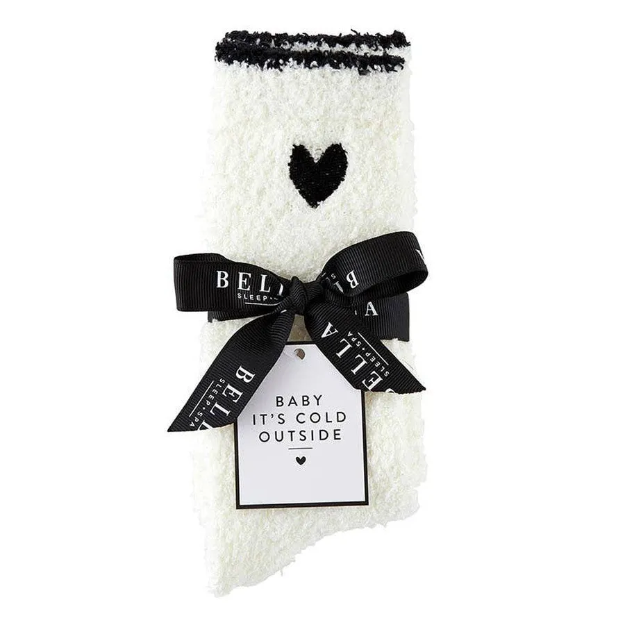 Cozy Heart Socks - Black