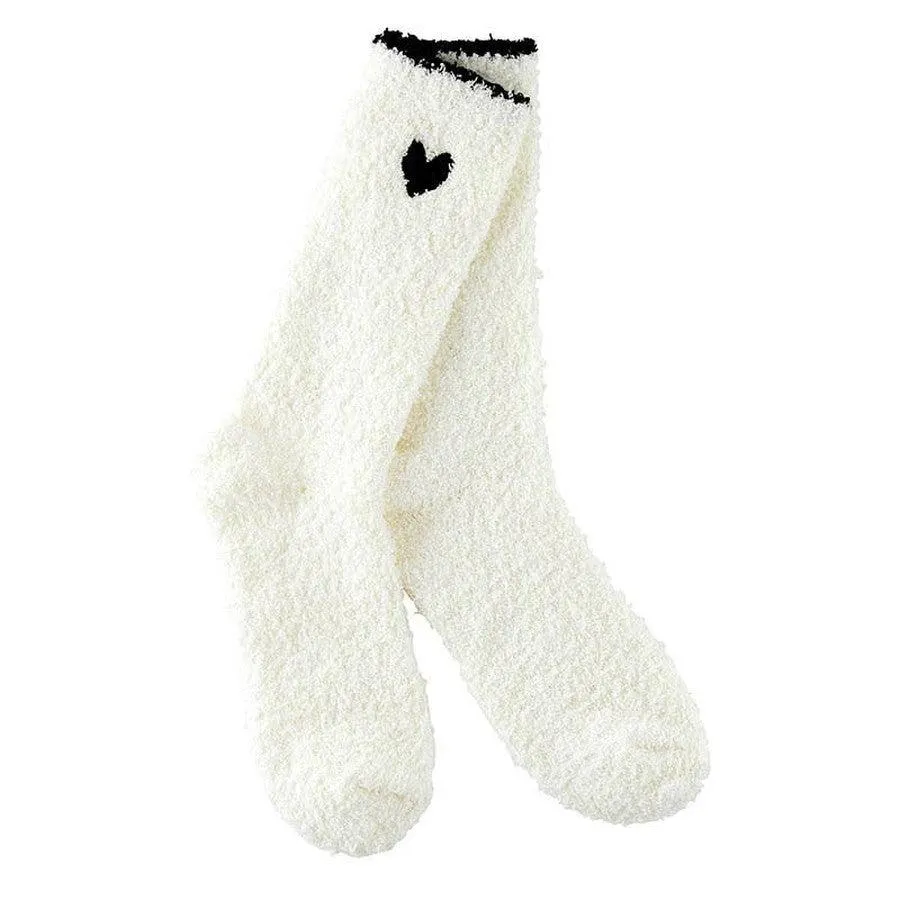 Cozy Heart Socks - Black