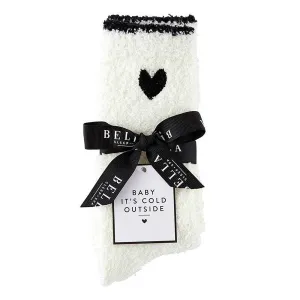 Cozy Heart Socks - Black
