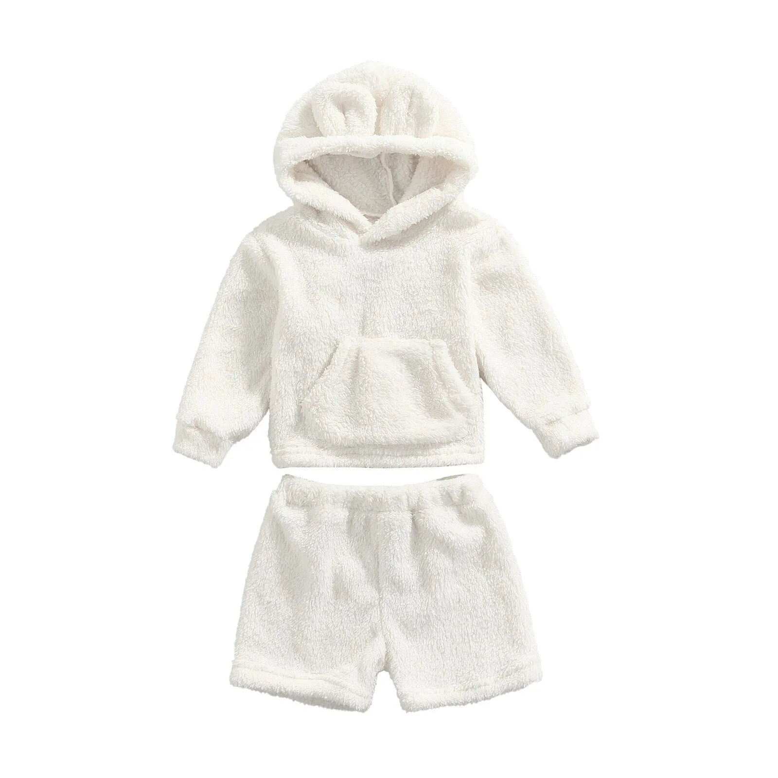 Cozy Plush Hoodie and Shorts Set