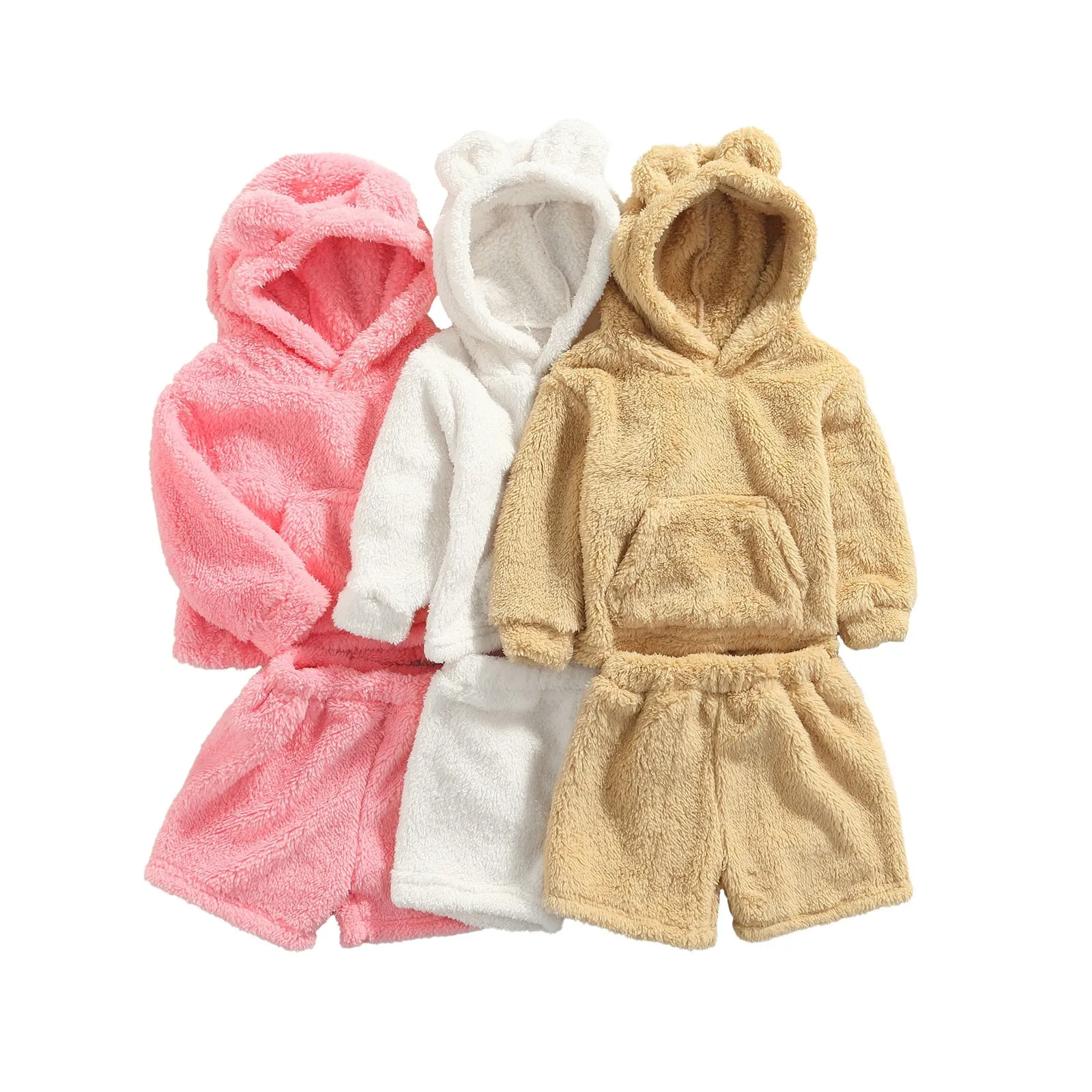 Cozy Plush Hoodie and Shorts Set