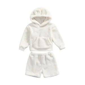 Cozy Plush Hoodie and Shorts Set