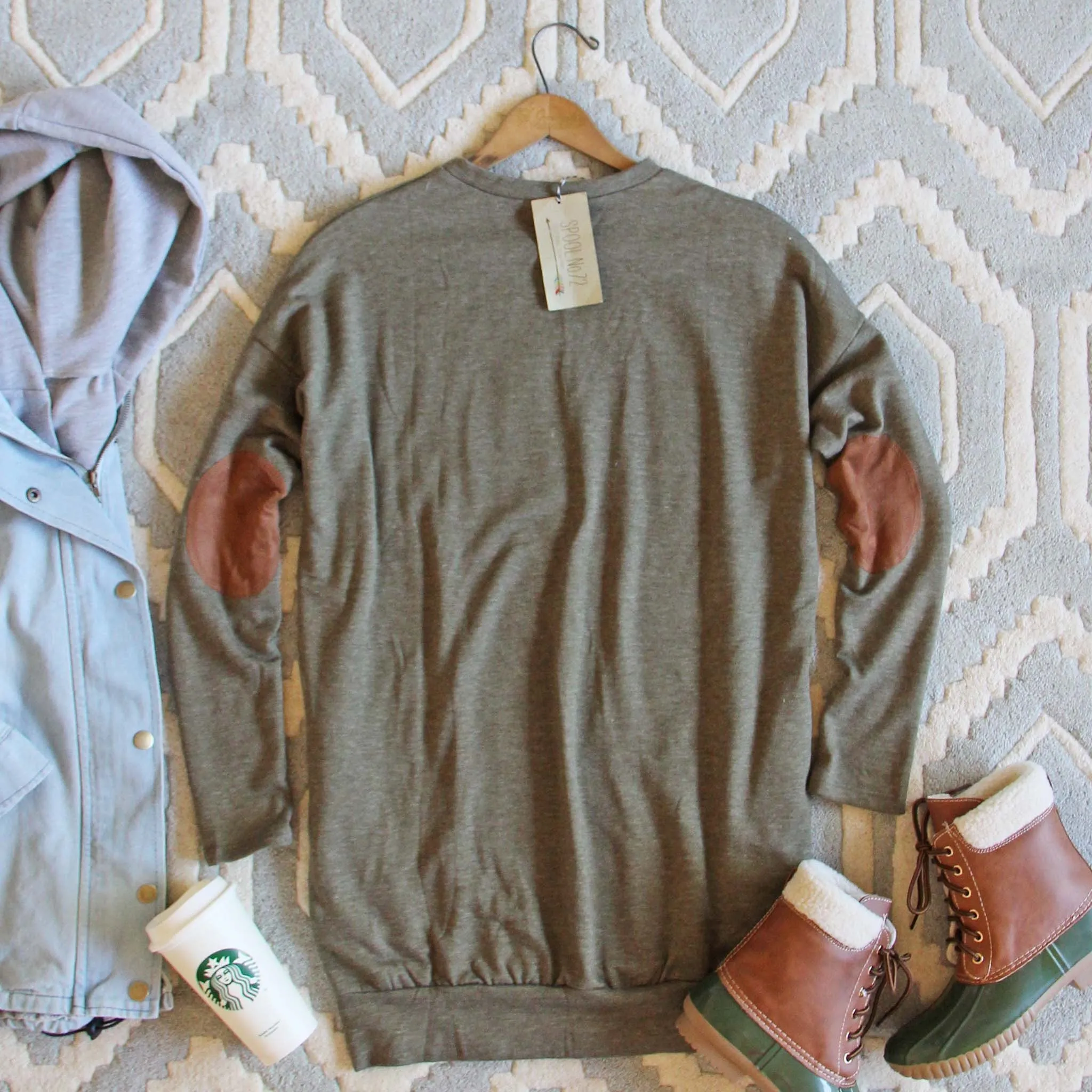 Cozy Sweatshirt Dress in Olive