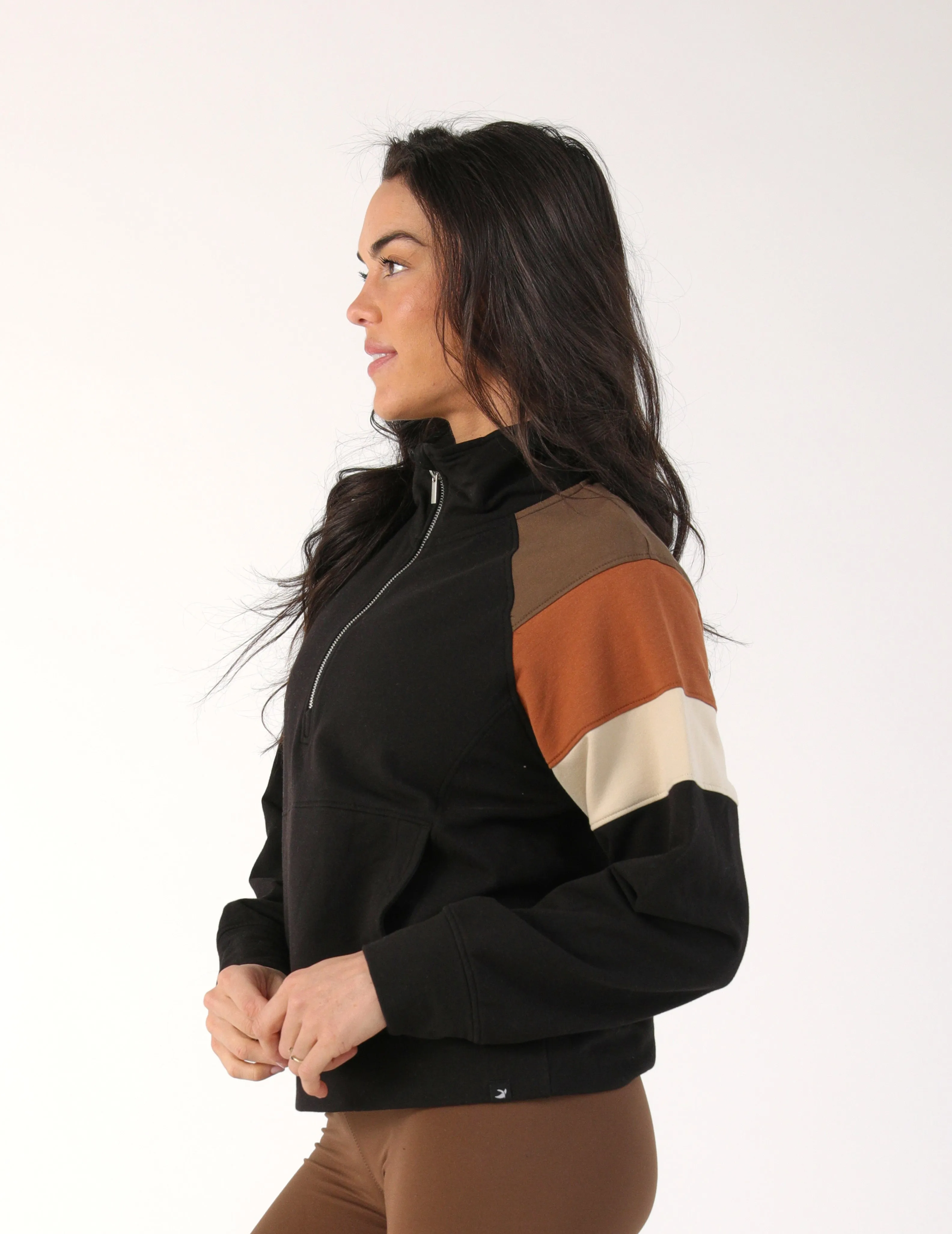 Daily Scuba 1/4 Zip: Black/Chocolate/Cinnamon/Oatmilk