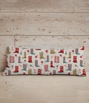 Daisy Boots Quilted Lumbar Pillow - Linen