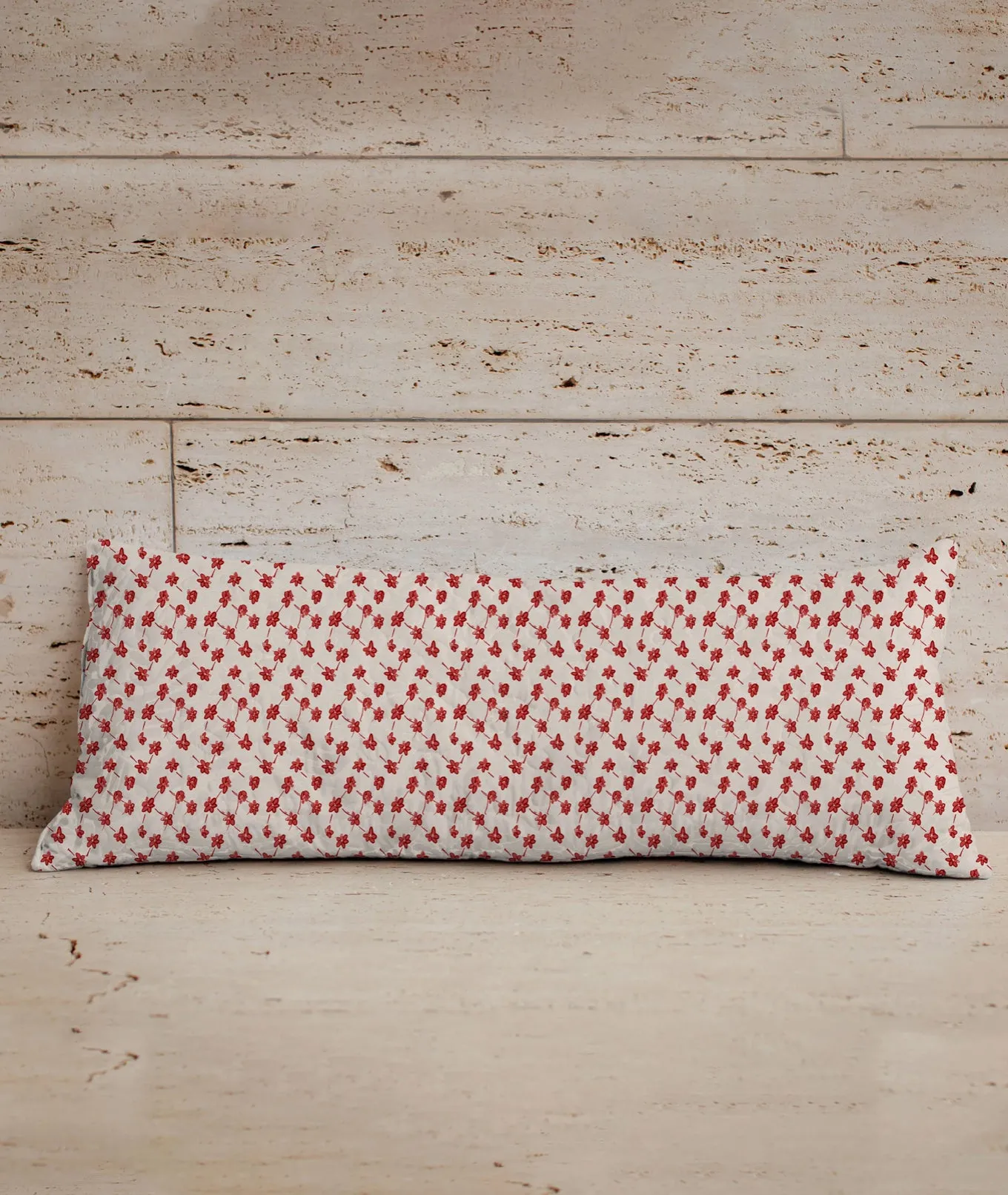 Daisy Boots Quilted Lumbar Pillow - Linen