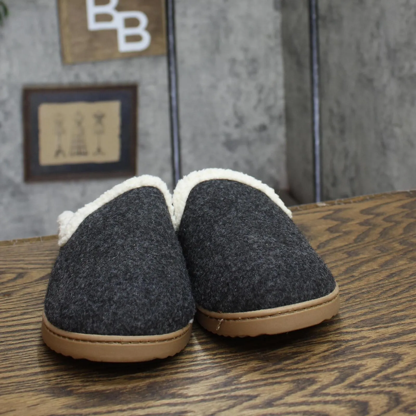 Dluxe By Dearfoams Womens Maci Felted Scuff Slippers 86802659 Black L