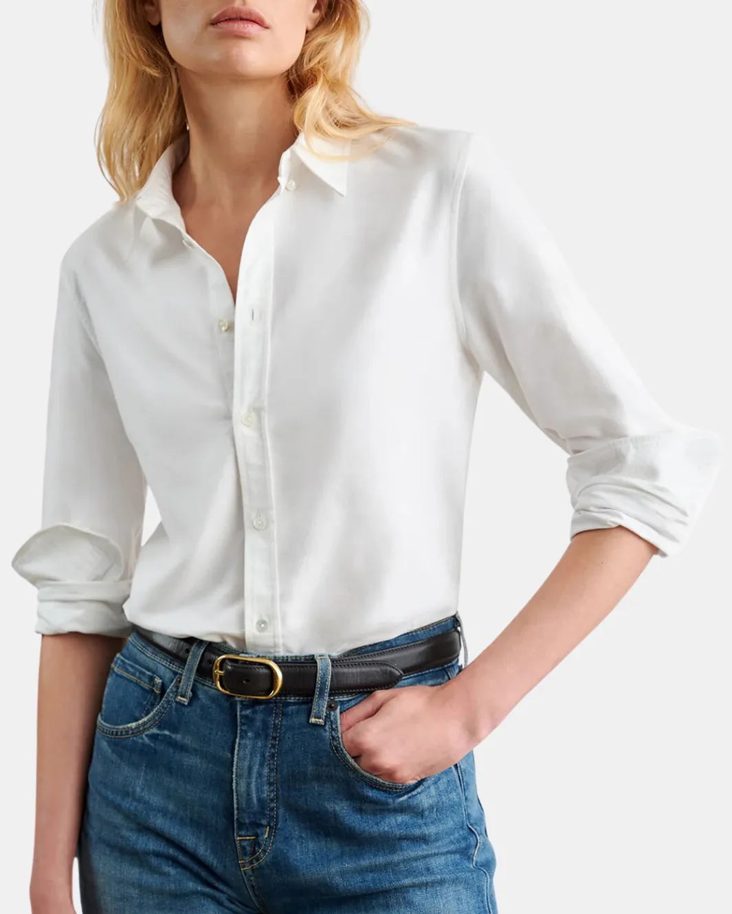 DYLLAN SHRUNKEN SHIRT IN WHITE