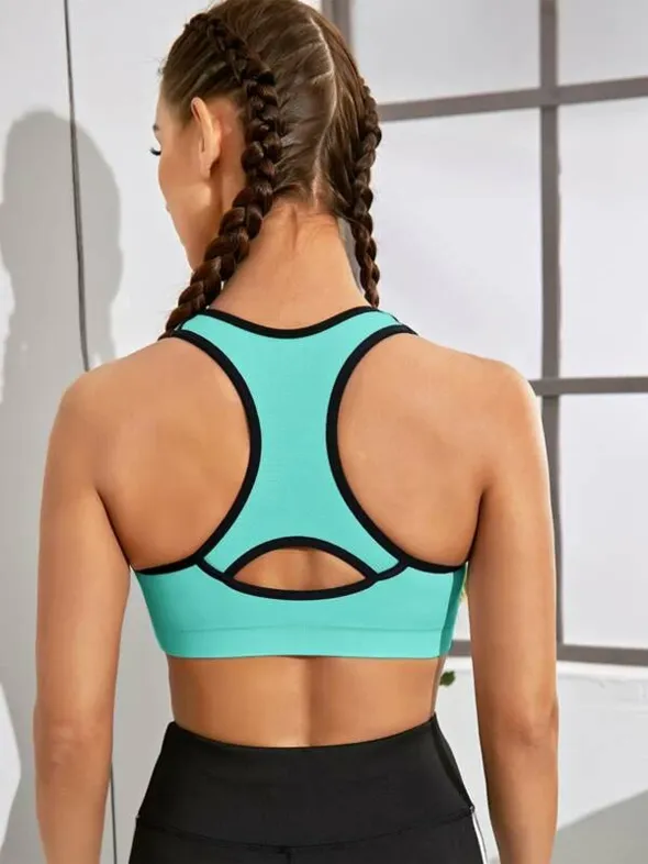 Energy Cut Out Back Sports Bra - Mint Blue